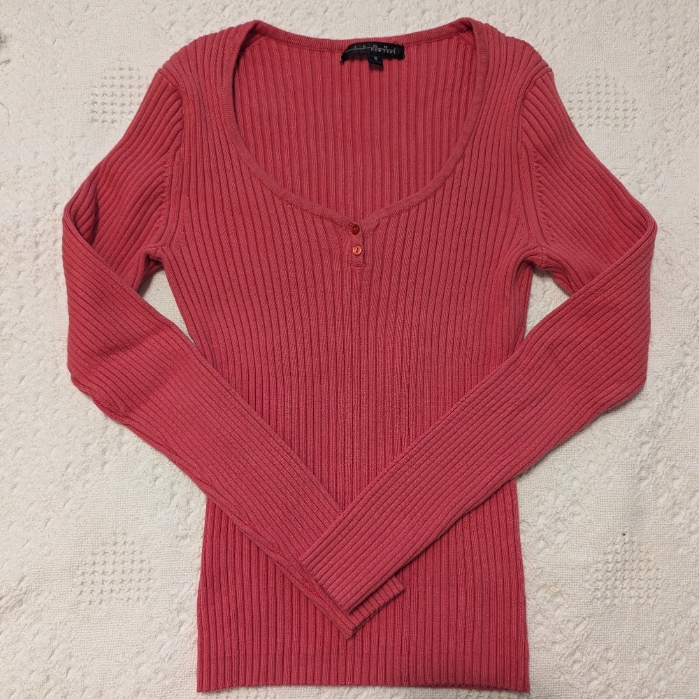 Pierri Coral Ribbed Sweater, Small